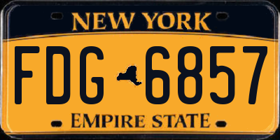 NY license plate FDG6857