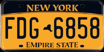 NY license plate FDG6858