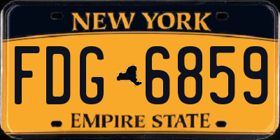 NY license plate FDG6859