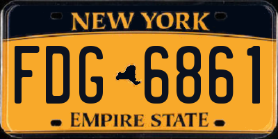 NY license plate FDG6861