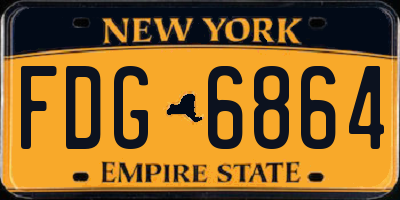 NY license plate FDG6864