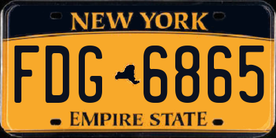 NY license plate FDG6865