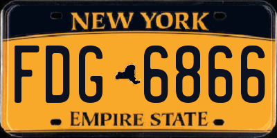 NY license plate FDG6866