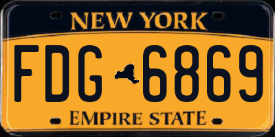 NY license plate FDG6869