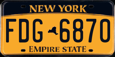 NY license plate FDG6870