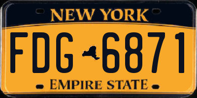 NY license plate FDG6871