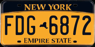 NY license plate FDG6872