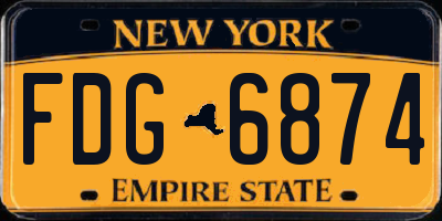 NY license plate FDG6874