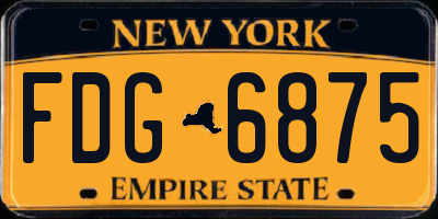 NY license plate FDG6875