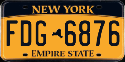 NY license plate FDG6876