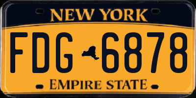 NY license plate FDG6878