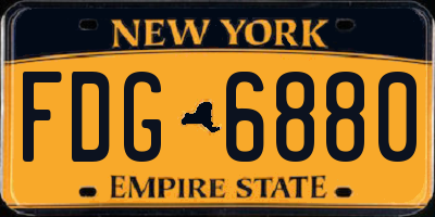 NY license plate FDG6880