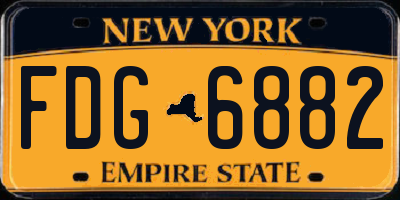 NY license plate FDG6882