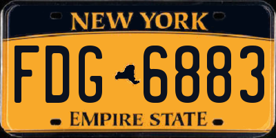 NY license plate FDG6883