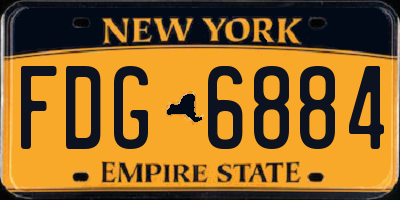 NY license plate FDG6884