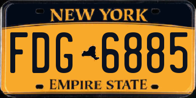 NY license plate FDG6885