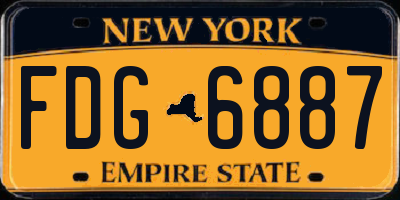 NY license plate FDG6887