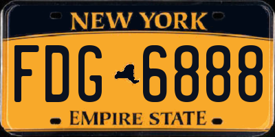 NY license plate FDG6888