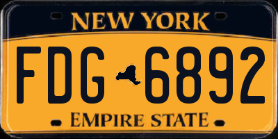 NY license plate FDG6892