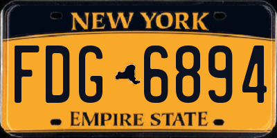 NY license plate FDG6894