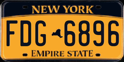 NY license plate FDG6896