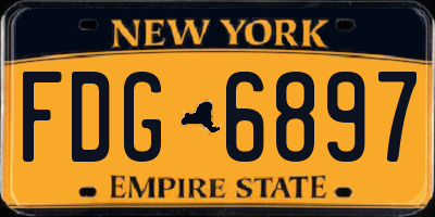 NY license plate FDG6897