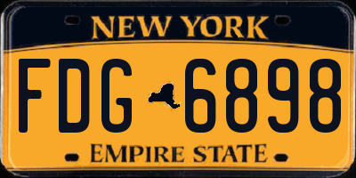 NY license plate FDG6898