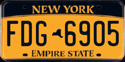 NY license plate FDG6905