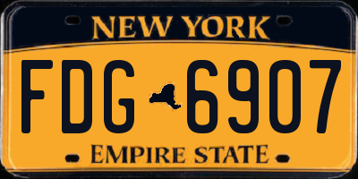 NY license plate FDG6907