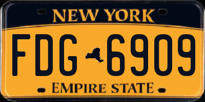 NY license plate FDG6909