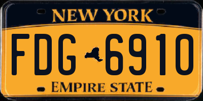 NY license plate FDG6910