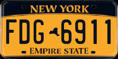 NY license plate FDG6911