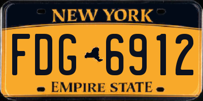 NY license plate FDG6912