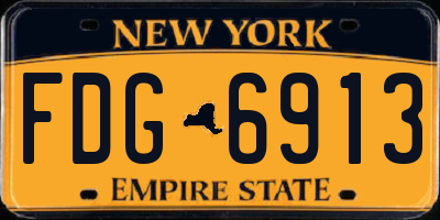 NY license plate FDG6913