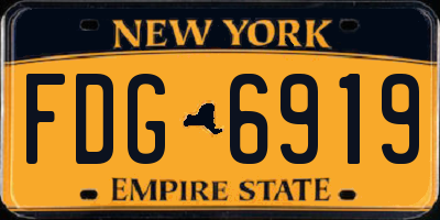 NY license plate FDG6919