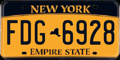 NY license plate FDG6928