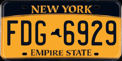 NY license plate FDG6929