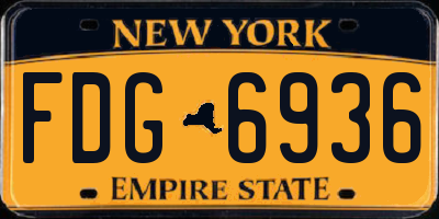 NY license plate FDG6936
