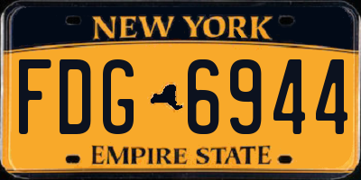 NY license plate FDG6944