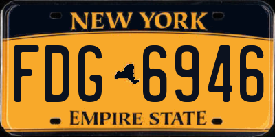 NY license plate FDG6946