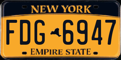 NY license plate FDG6947