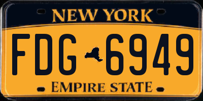 NY license plate FDG6949