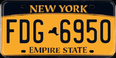 NY license plate FDG6950