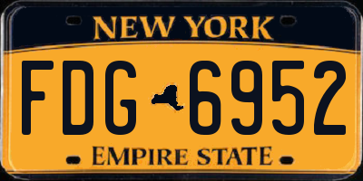 NY license plate FDG6952