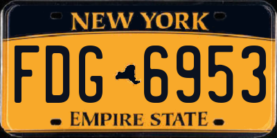 NY license plate FDG6953