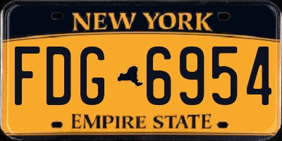 NY license plate FDG6954