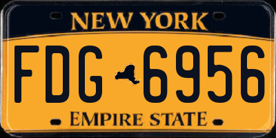 NY license plate FDG6956