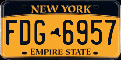 NY license plate FDG6957
