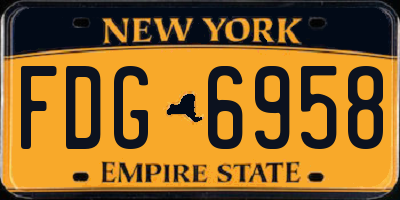 NY license plate FDG6958
