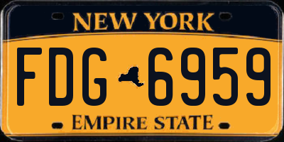 NY license plate FDG6959